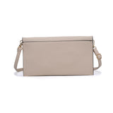 VK5305 Beige - Women Solid Metal Decoration Handbag