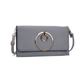 VK5305 Grey - Women Solid Metal Decoration Handbag
