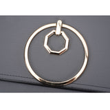 VK5305 Grey - Women Solid Metal Decoration Handbag