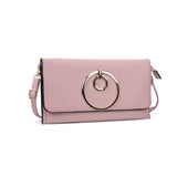 VK5305 Pink - Women Solid Metal Decoration Handbag