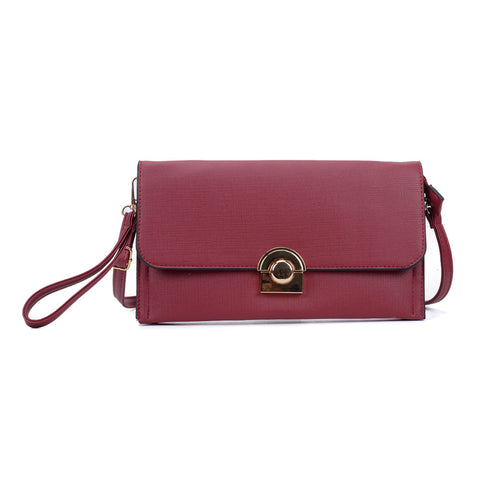 VK5306 Red - Fashion Women Simple Solid Handbag