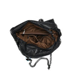VK5326 Black - Retro Bucket Bag With Chain Handle (was £11)