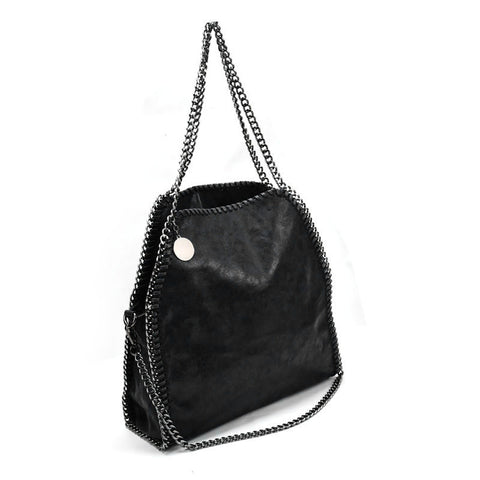 VK5326 Black - Retro Bucket Bag With Chain Handle (was £11)