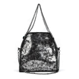 VK5326-1 Grey - Retro Bucket Bag With Chain Handel (was £11.00)