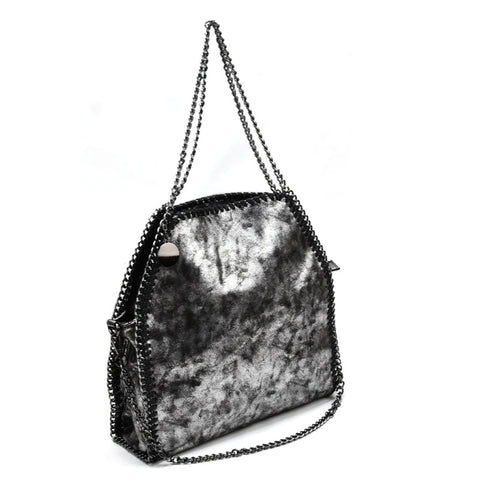VK5326-1 Grey - Retro Bucket Bag With Chain Handel (was £11.00)