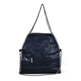 VK5326-2 BLUE - Shoulder Bag With Chain Handel (Was £11.00)