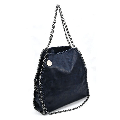 VK5326-2 BLUE - Shoulder Bag With Chain Handel (Was £11.00)