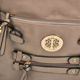 VK5336 Khaki - Zip Cross Body Bag With Metal Detail