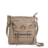 VK5336 Khaki - Zip Cross Body Bag With Metal Detail