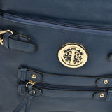 VK5336 Navy - Zip Cross Body Bag With Metal Detail