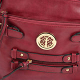 VK5336 Purplish Red - Zip Cross Body Bag With Metal Detail