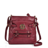 VK5336 Purplish Red - Zip Cross Body Bag With Metal Detail