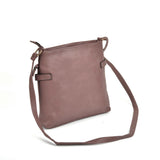 VK5336 Red Rubber - Zip Cross Body Bag With Metal Detail