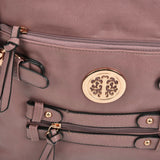 VK5336 Red Rubber - Zip Cross Body Bag With Metal Detail