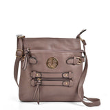 VK5336 Red Rubber - Zip Cross Body Bag With Metal Detail