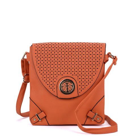 VK5342 Orange - Cut About Flap Cross Body Bag