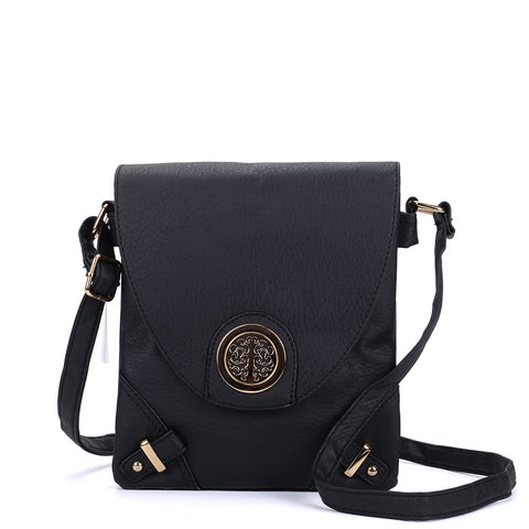 VK5344 Black - Cross Body Bag With Metal Detail