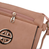 VK5345 Apricot - Classic Cross Body Bag With Metal Detail