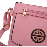 VK5345 Pink - Classic Cross Body Bag With Metal Detail