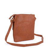 VK5345 Tan - Classic Cross Body Bag With Metal Detail