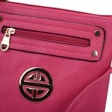 VK5346 Fushia - Messenger Bag With Zip Front Detail