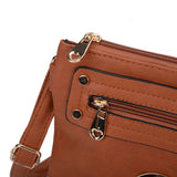 VK5346 Tan - Messenger Bag With Zip Front Detail