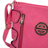VK5349 Fushia - Messenger Bag With Zip Front Detail