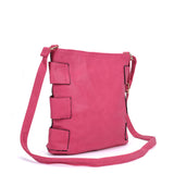 VK5349 Fushia - Messenger Bag With Zip Front Detail