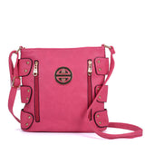 VK5349 Fushia - Messenger Bag With Zip Front Detail