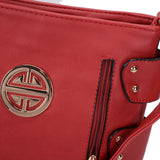 VK5349 Red - Messenger Bag With Zip Front Detail
