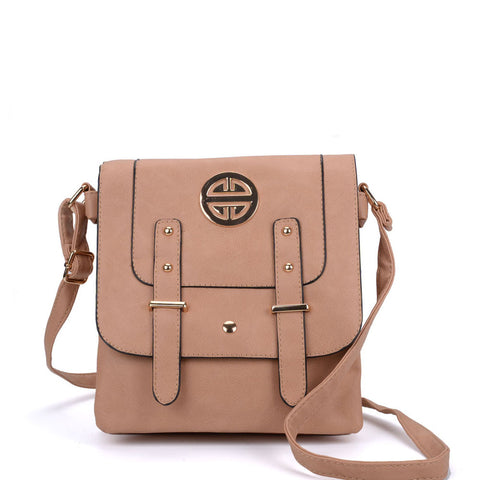 VK5350 Apricot - Metal Detail Crossbody Flap Bag