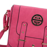 VK5350 Fushia - Metal Detail Crossbody Flap Bag
