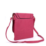 VK5350 Fushia - Metal Detail Crossbody Flap Bag