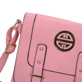 VK5350 Pink - Metal Detail Crossbody Flap Bag