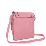VK5350 Pink - Metal Detail Crossbody Flap Bag