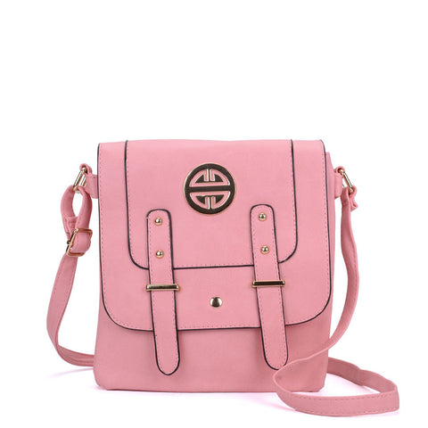 VK5350 Pink - Metal Detail Crossbody Flap Bag