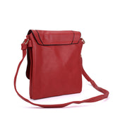 VK5350 Red - Metal Detail Crossbody Flap Bag