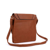 VK5350 Tan - Metal Detail Crossbody Flap Bag