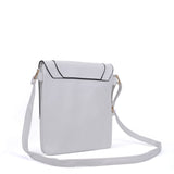 VK5350 White - Metal Detail Crossbody Flap Bag