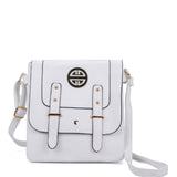 VK5350 White - Metal Detail Crossbody Flap Bag