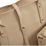 VK5407 Apricot - Solid color Handbag And Set Bag With Dome Studs (Was £8.00)