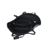 VK5407 Black - Solid color Handbag And Set Bag With Dome Studs (Was £8.00)