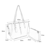 VK5407 Navy - Solid color Handbag And Set Bag With Dome Studs (was £8.00)