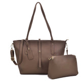 VK5407 Tea - Solid color Handbag And Set Bag With Dome Studs (was £8.00)