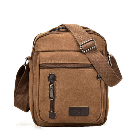VK5491 Brown - Sports Cross Body Bag With Multiple Zipper