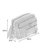 VK5493 Khaki - Sports Cross Body Bag With Multiple Zipper