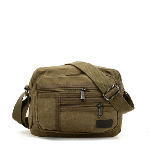 VK5493 Khaki - Sports Cross Body Bag With Multiple Zipper