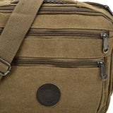 VK5495 Khaki - Sports Cross Body Bag With Multiple Zipper