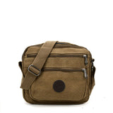 VK5495 Khaki - Sports Cross Body Bag With Multiple Zipper