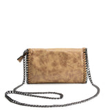 VK5531 BEIGE - Bright Leather Bag With Chain Handel